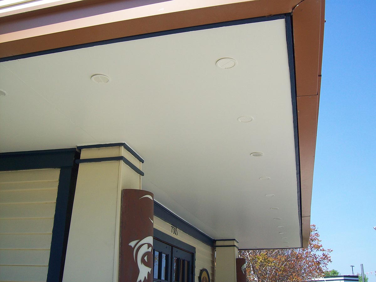 Exterior ceiling with vents added