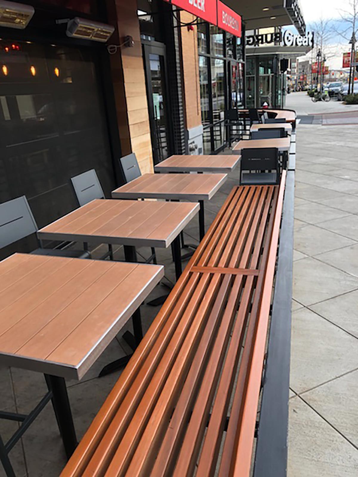 exterior benches after painting by our commercial painting contractors
