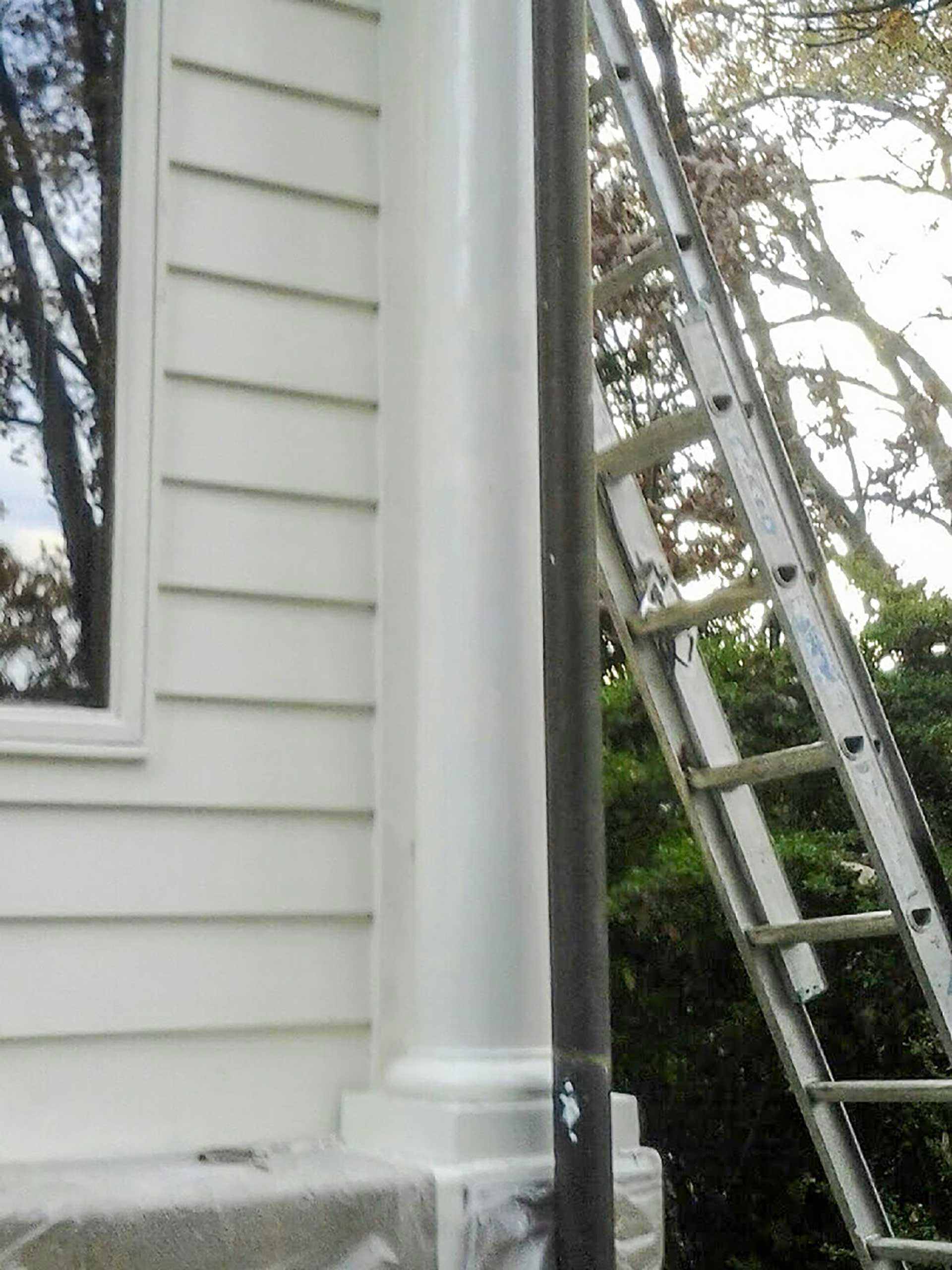 A home exterior column after residential painting services